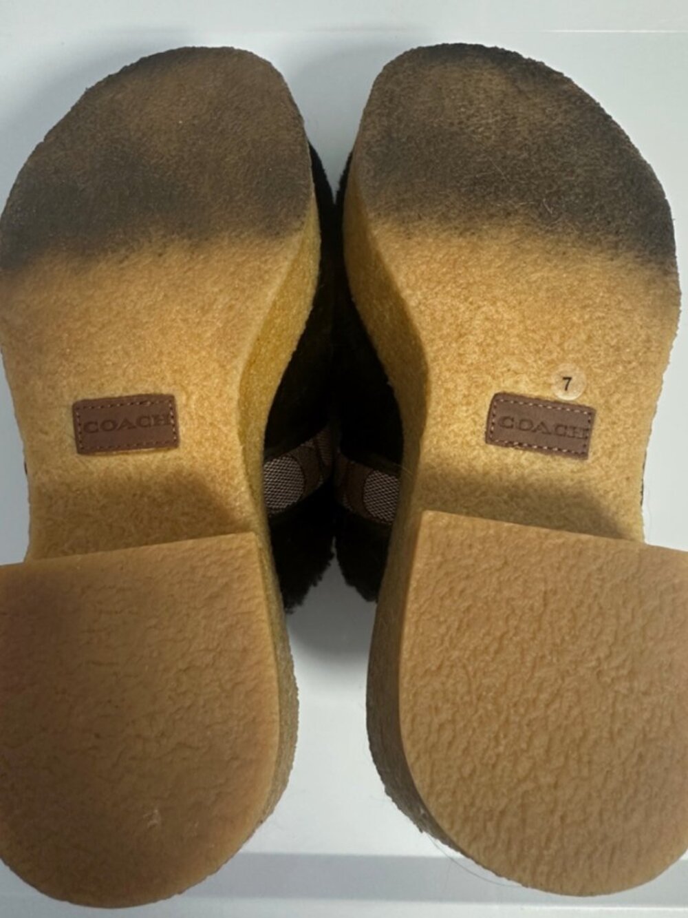 Coach Shearling Mules Back Clogs platform - Picture 5 of 10